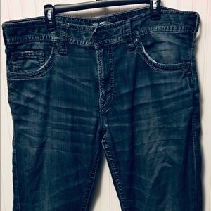 Men's Silver Jeans Zac 100% Cotton Jeans Sz 38x32